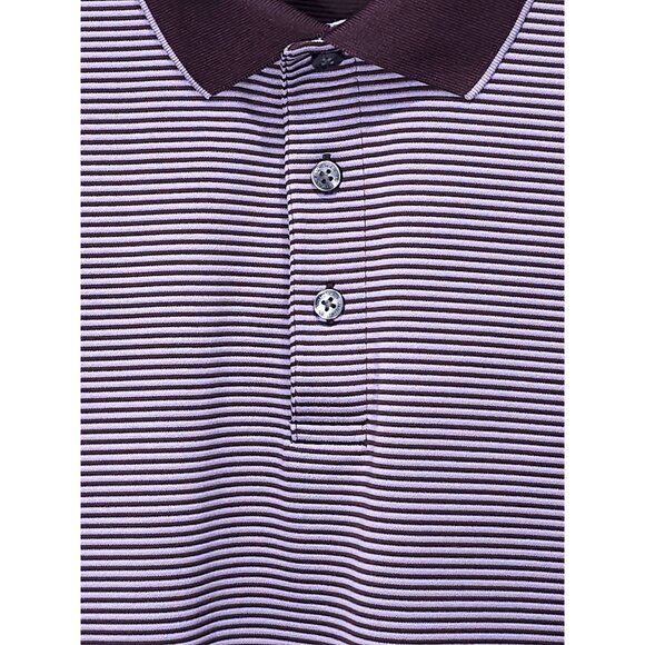 Van Heusen Air Men's XLT Big & Tall Striped Golf Polo Shirt Purple & White - Picture 3 of 9